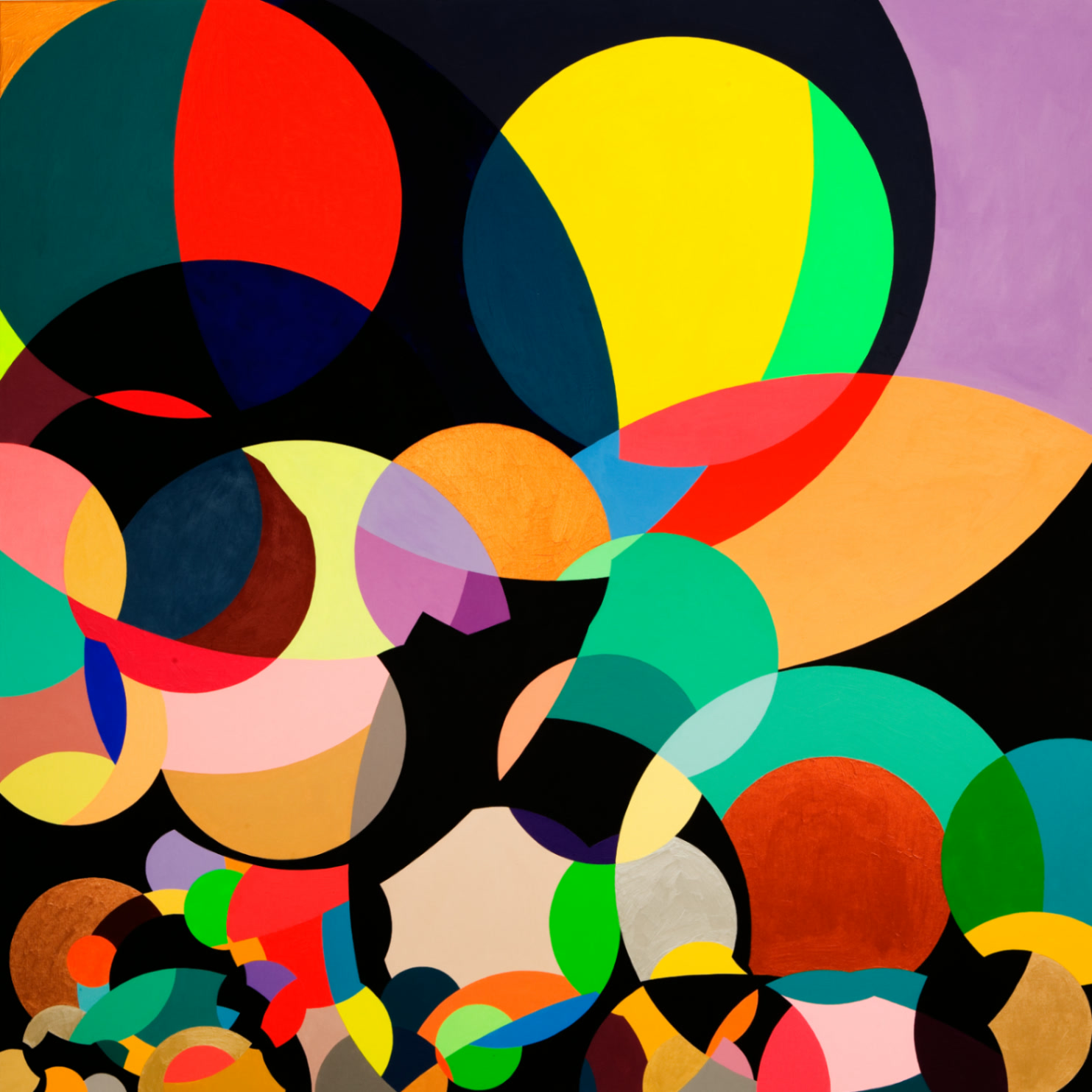 Multiversus, 2008 — overlapping colour circles, acrylic on canvas