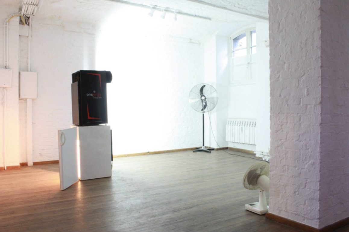 IN & OUT, 2004/2013 — cold room with refrigerator stack and circulating fans, Souterrain Berlin