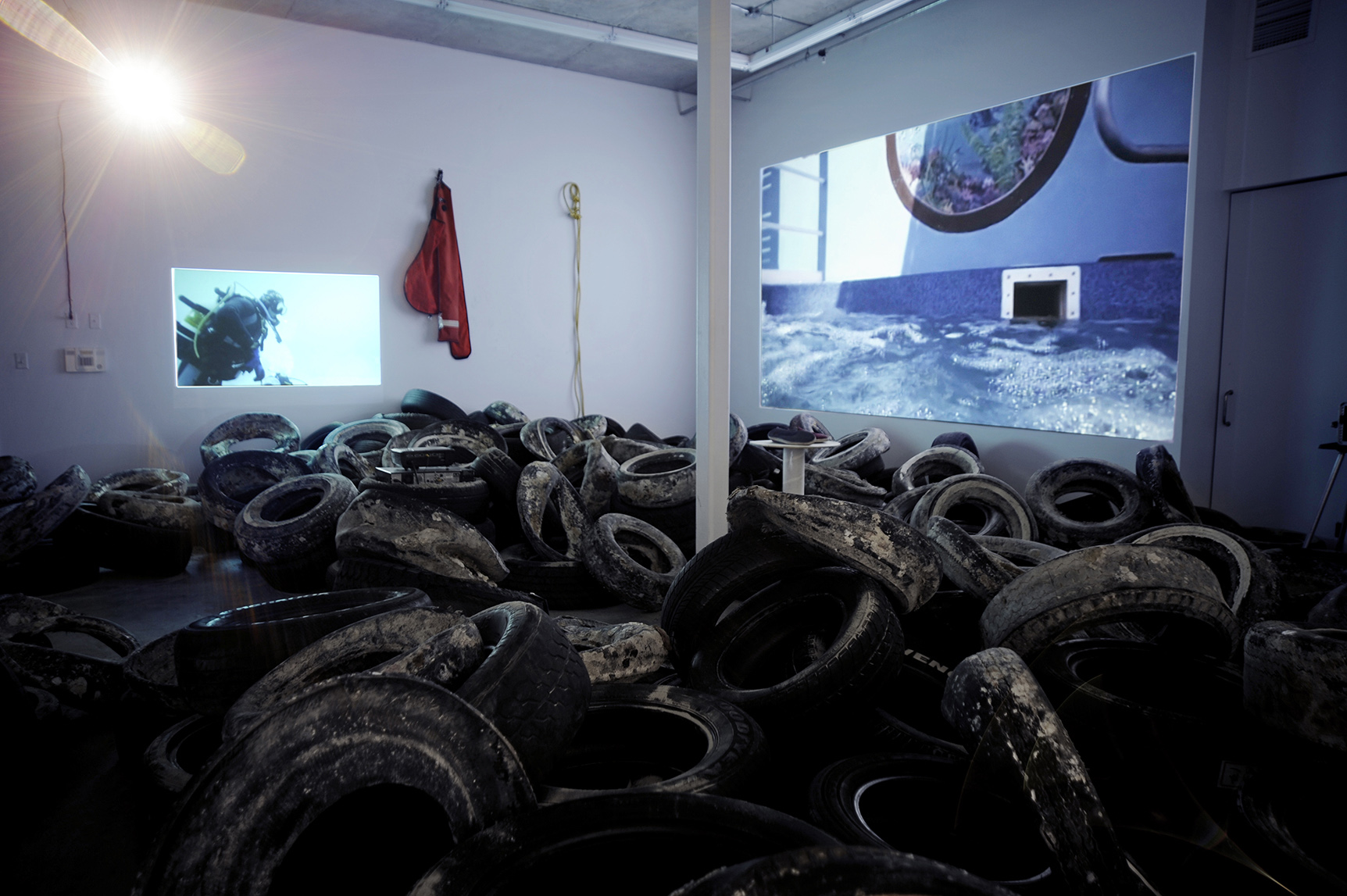ECLIPSE installation view at Charest-Weinberg Gallery, Miami, 2012 — salvaged tires from the Osborne Artificial Reef