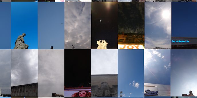 Up…Up…Up…Up… — earlier grid composition of skyward photographs