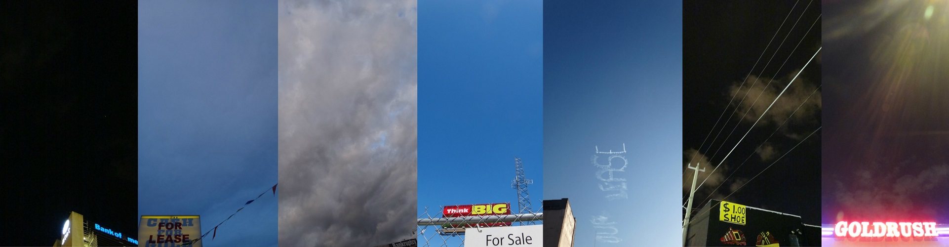 Up…Up…Up…Up… — strip 1: Bank, For Lease, Think Big, For Sale, Goldrush