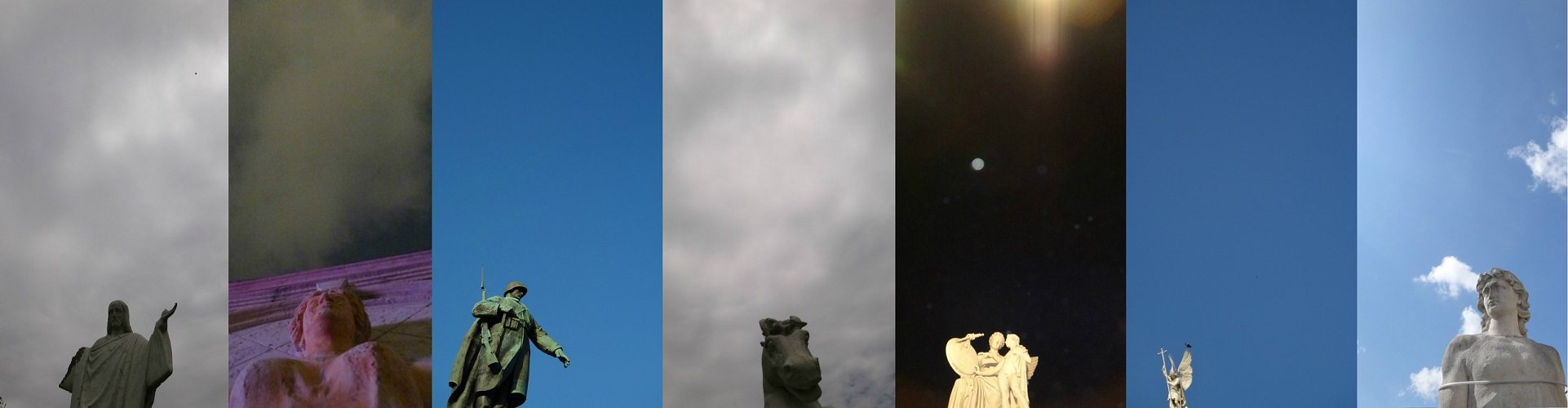 Up…Up…Up…Up… — strip 4: monuments and statues against sky