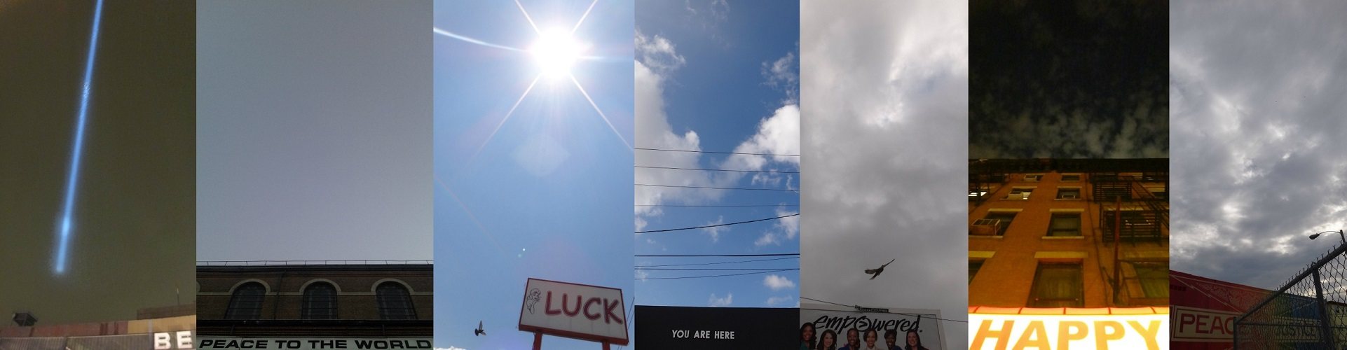 Up…Up…Up…Up… — strip 3: Peace to the World, Luck, You Are Here, Empowered, Happy, Peace