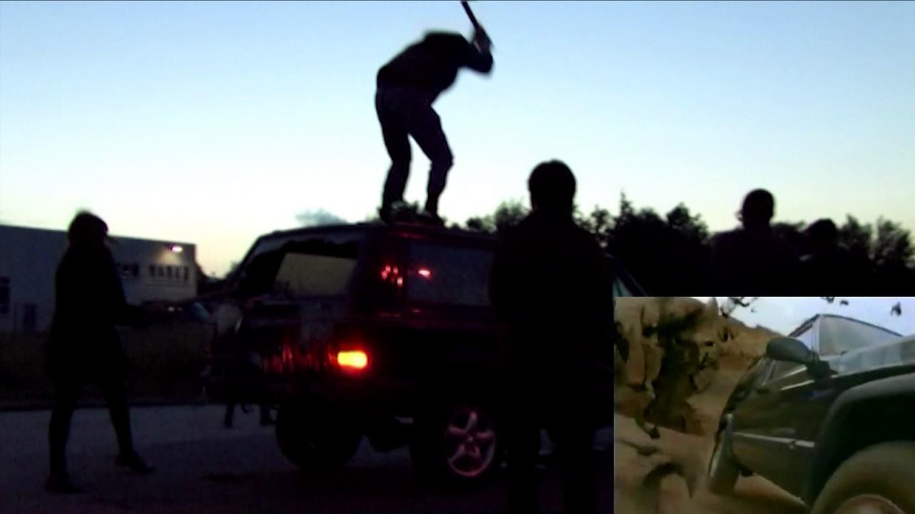 Origin is Absent, 2011 — video still: black SUV at dusk, by Hannes Bend