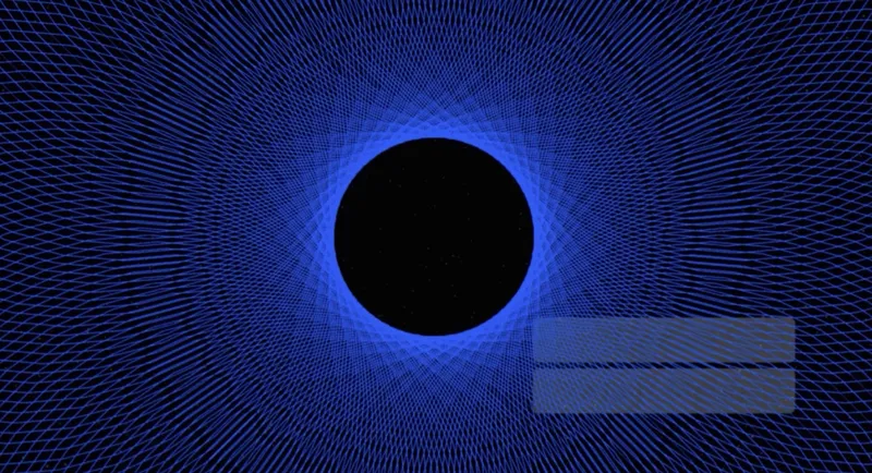 mYndful VR — Sonification Mandala, 2015: a radial blue geometry entrained to the viewer's pulse